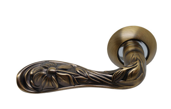 Iekšdurvju rokturis ARCHIE AH10172-MF – antīka bronza ar ziedu rakstu